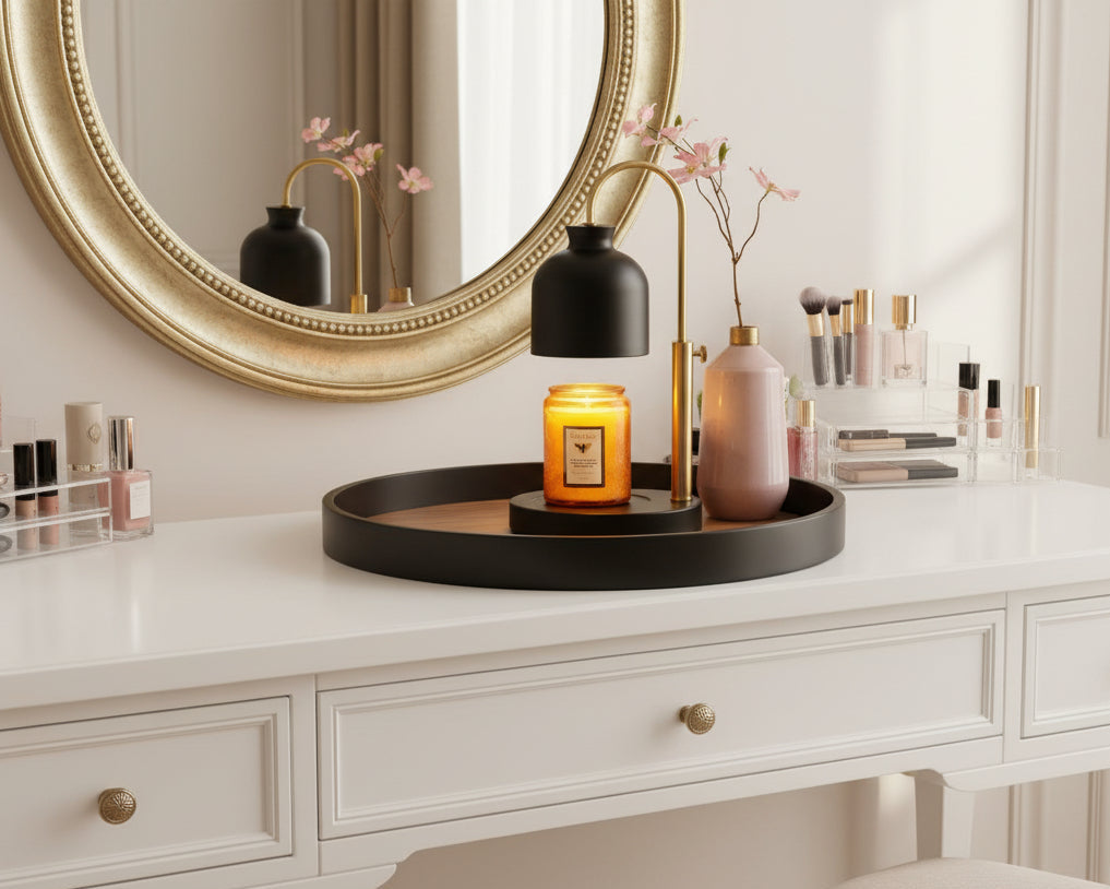 Candle Warmer Lamp, Glass Lamp Candle Warmer with Timer BLACK + Free Candle