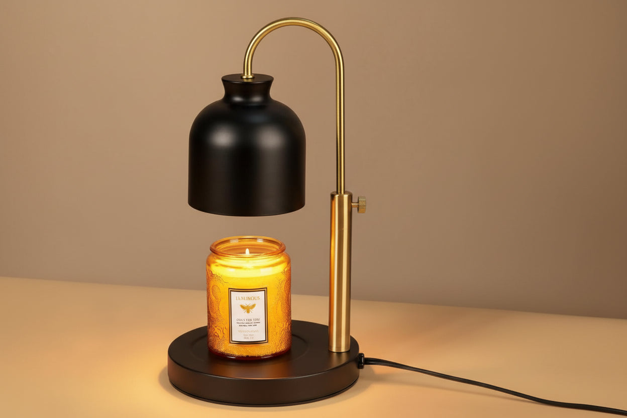 Candle Warmer Lamp, Glass Lamp Candle Warmer with Timer BLACK + Free Candle