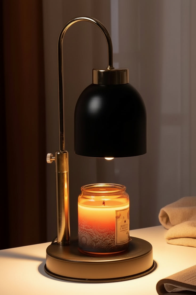 Candle Warmer Lamp, Glass Lamp Candle Warmer with Timer BLACK + Free Candle