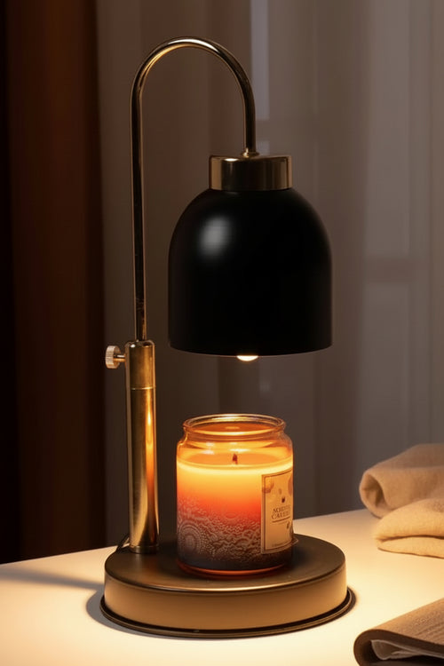 Candle Warmer Lamp, Glass Lamp Candle Warmer with Timer BLACK + Free Candle