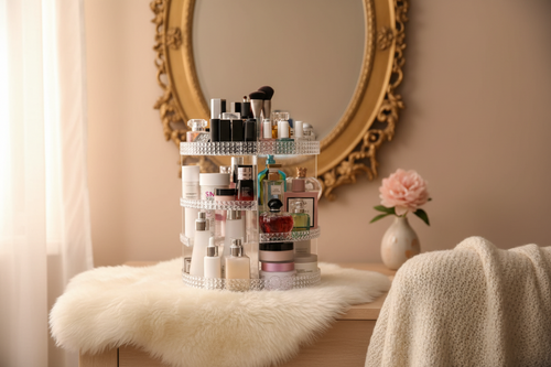 360° Rotating Makeup Organizer - GlowNest Edition